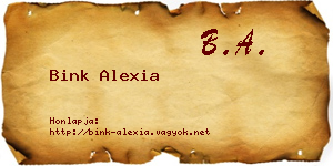 Bink Alexia névjegykártya